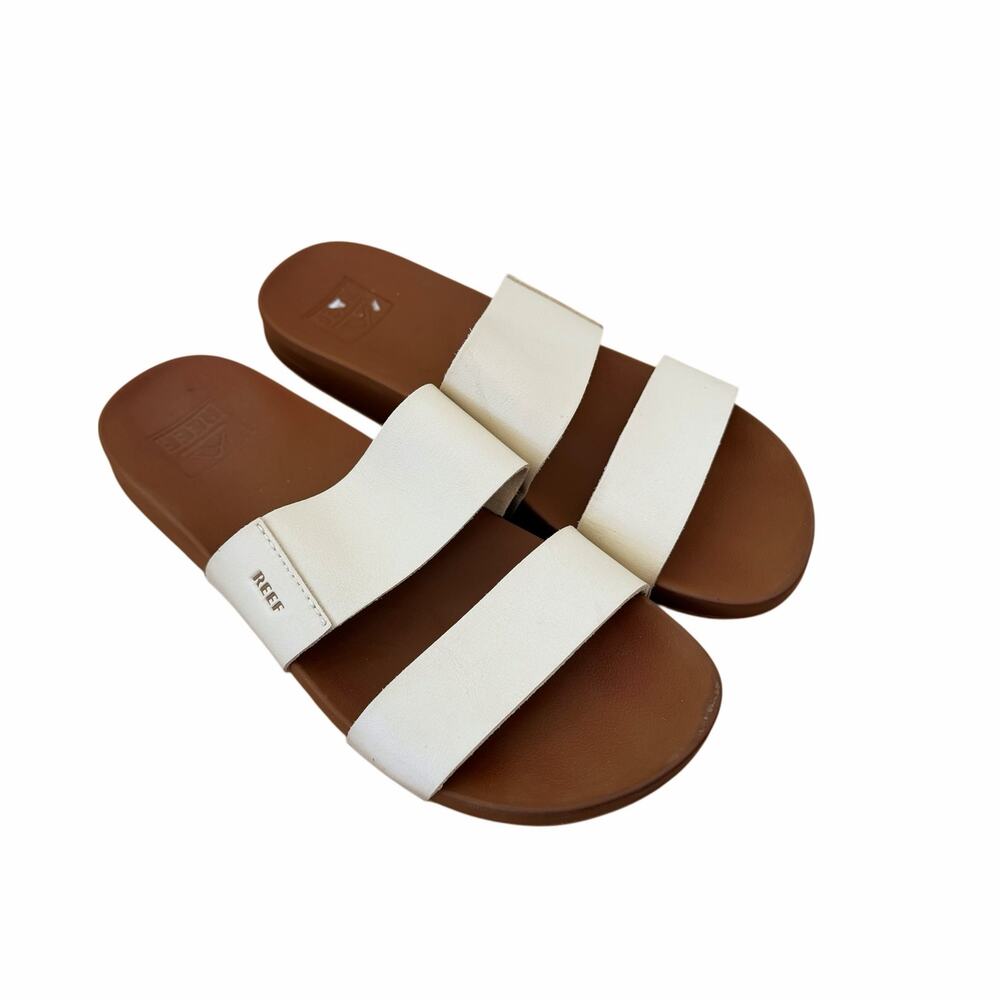 Reef Cream Cushion Vista Sandals Slides Sz 6